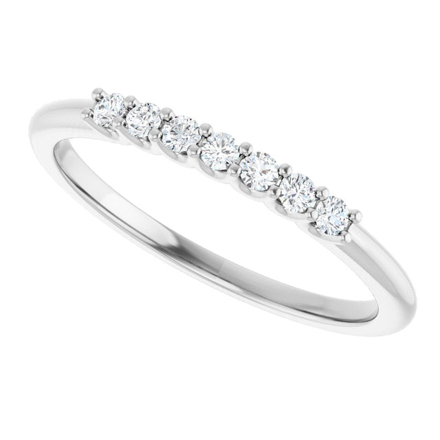 Platinum Round Natural Diamond U-Prong Seven-Stone Anniversary Band – 1.7 mm Stones - view 5