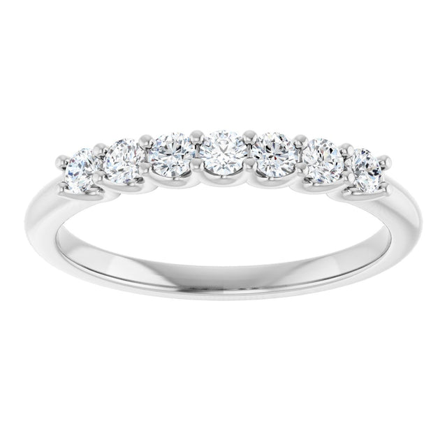 Platinum Round Lab-Grown Diamond U-Prong Seven-Stone Anniversary Band – 2.25 mm Stones - view 3