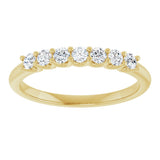 14K Gold Round Lab-Grown Diamond U-Prong Seven-Stone Anniversary Band – 2.25 mm Stones - Yellow Gold - view 3