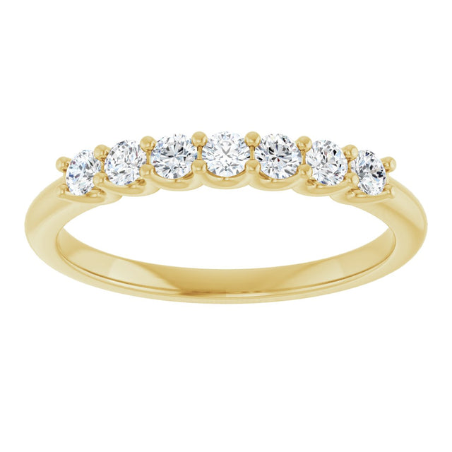 14K Gold Round Lab-Grown Diamond U-Prong Seven-Stone Anniversary Band – 2.25 mm Stones - Yellow Gold - view 3