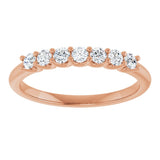 14K Gold Round Lab-Grown Diamond U-Prong Seven-Stone Anniversary Band – 2.25 mm Stones - Rose Gold - view 3