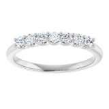 Platinum Round Natural Diamond U-Prong Seven-Stone Anniversary Band – 2.25 mm Stones - view 3