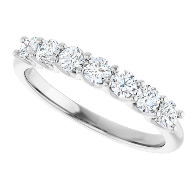 Platinum Round Lab-Grown Diamond U-Prong Seven-Stone Anniversary Band – 2.8 mm Stones - view 5
