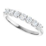 14K Gold Round Lab-Grown Diamond U-Prong Seven-Stone Anniversary Band – 2.8 mm Stones - White Gold - view 5
