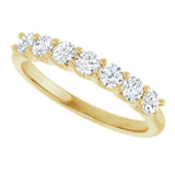 14K Gold Round Lab-Grown Diamond U-Prong Seven-Stone Anniversary Band – 2.8 mm Stones - Yellow Gold - view 5