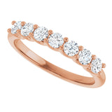 14K Gold Round Lab-Grown Diamond U-Prong Seven-Stone Anniversary Band – 2.8 mm Stones - Rose Gold - view 5