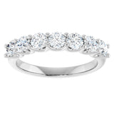 14K Gold Round Natural Diamond U-Prong Seven-Stone Anniversary Band – 3.4 mm Stones - White Gold - view 3