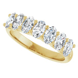 14K Gold Oval Natural Diamond U-Prong Seven-Stone Anniversary Band – 1 1/2–2 1/2 CTW - Yellow Gold - view 5