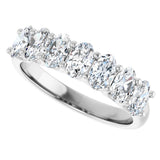 Platinum Oval Lab-Grown Diamond U-Prong Seven-Stone Anniversary Band – 5x3 mm Stones - view 5