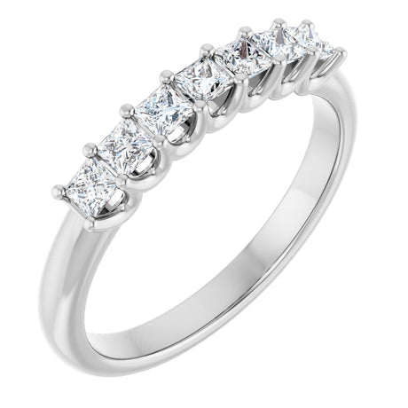 Platinum Square Lab-Grown Diamond U-Prong Seven-Stone Anniversary Band – 1/6–1 3/4 CTW