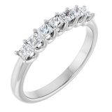 14K Gold Square Natural Diamond U-Prong Seven-Stone Anniversary Band – 1/6–5/8 CTW - White Gold