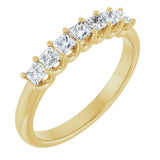 14K Gold Square Natural Diamond U-Prong Seven-Stone Anniversary Band – 1/6–5/8 CTW - Yellow Gold