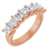 14K Gold Square Lab-Grown Diamond U-Prong Seven-Stone Anniversary Band – 1 1/6–1 3/4 CTW - Rose Gold