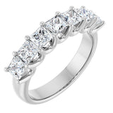 14K Gold Square Lab-Grown Diamond U-Prong Seven-Stone Anniversary Band – 1 1/6–1 3/4 CTW - White Gold
