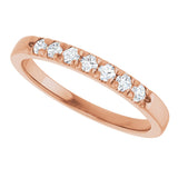 14K Gold Round Lab-Grown Diamond French-Set Seven-Stone Anniversary Band – .03–1/5 CTW - Rose Gold - view 5