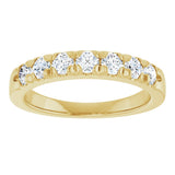 14K Gold Round Lab-Grown Diamond French-Set Seven-Stone Anniversary Band – 1/4–1 CTW - Yellow Gold - view 3