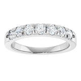 14K Gold Round Natural Diamond French-Set Seven-Stone Anniversary Band – 1/4–7/8 CTW - White Gold - view 3