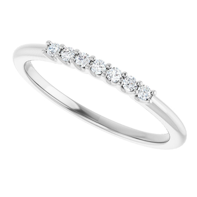 Platinum Round Lab-Grown Diamond U-Prong Seven-Stone Anniversary Band – 1.5 mm Stones - view 5