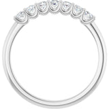 Platinum Round Lab-Grown Diamond U-Prong Seven-Stone Anniversary Band – 2.25 mm Stones - view 2