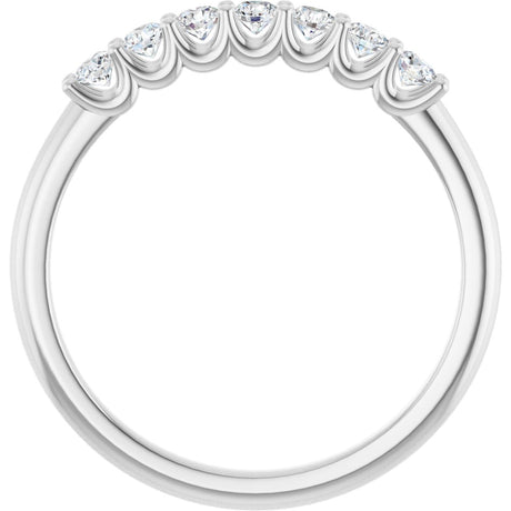 Platinum Round Lab-Grown Diamond U-Prong Seven-Stone Anniversary Band – 2.25 mm Stones - view 2