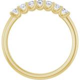 14K Gold Round Natural Diamond U-Prong Seven-Stone Anniversary Band – 2.25 mm Stones - Yellow Gold - view 2
