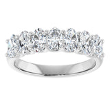 14K Gold Oval Lab-Grown Diamond U-Prong Seven-Stone Anniversary Band – 5x3 mm Stones - White Gold - view 3
