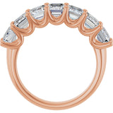 14K Gold Emerald Lab-Grown Diamond U-Prong Seven-Stone Anniversary Band – 2 1/6–4 1/5 CTW - Rose Gold - view 2