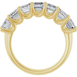 14K Gold Emerald Lab-Grown Diamond U-Prong Seven-Stone Anniversary Band – 2 1/6–4 1/5 CTW - Yellow Gold - view 2