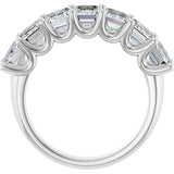 Platinum Emerald Natural Diamond U-Prong Seven-Stone Anniversary Band – 2 1/6–4 1/5 CTW - view 2