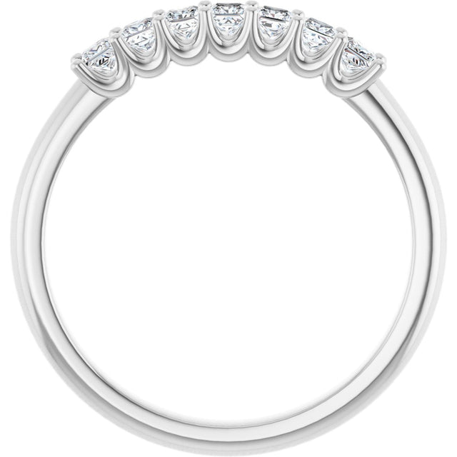 Platinum Square Natural Diamond U-Prong Seven-Stone Anniversary Band – 1/6–5/8 CTW - view 2