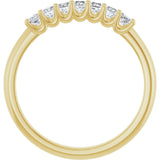 14K Gold Square Natural Diamond U-Prong Seven-Stone Anniversary Band – 1/6–5/8 CTW - Yellow Gold - view 2