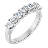 14K Gold Square Lab-Grown Diamond U-Prong Seven-Stone Anniversary Band – 1/6–7/8 CTW - White Gold