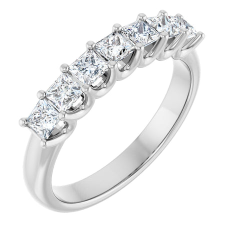 Platinum Square Lab-Grown Diamond U-Prong Seven-Stone Anniversary Band – 1/6–1 3/4 CTW
