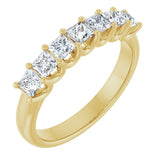 14K Gold Square Lab-Grown Diamond U-Prong Seven-Stone Anniversary Band – 1/6–7/8 CTW - Yellow Gold