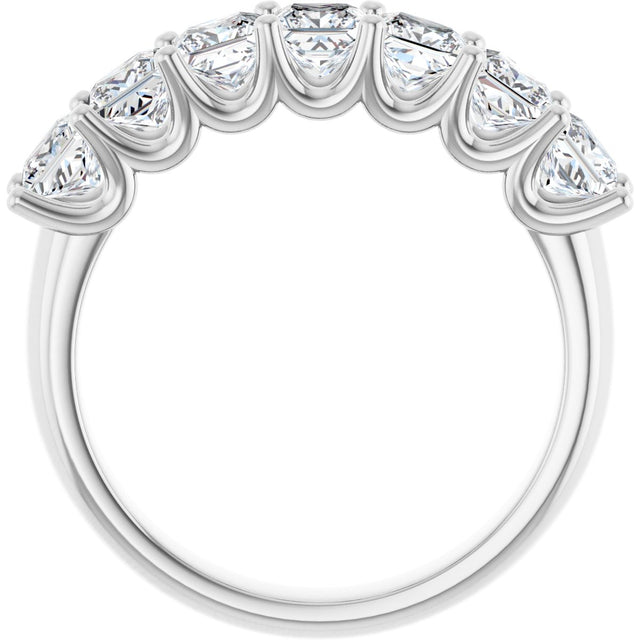 Platinum Square Lab-Grown Diamond U-Prong Seven-Stone Anniversary Band – 1/6–1 3/4 CTW - view 2
