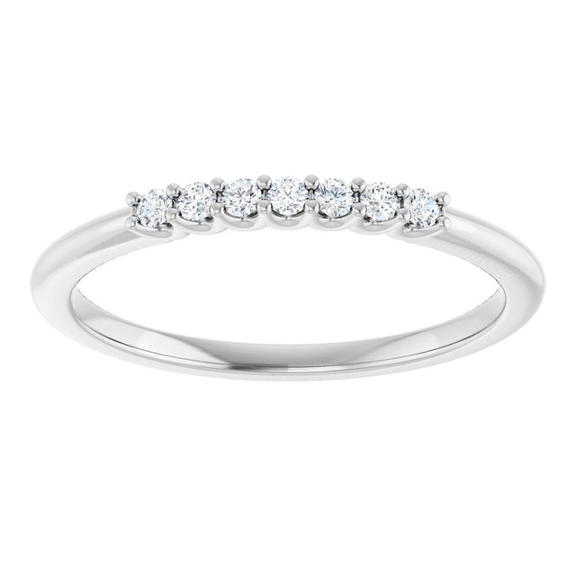 Platinum Round Lab-Grown Diamond U-Prong Seven-Stone Anniversary Band – 1.5 mm Stones - view 3
