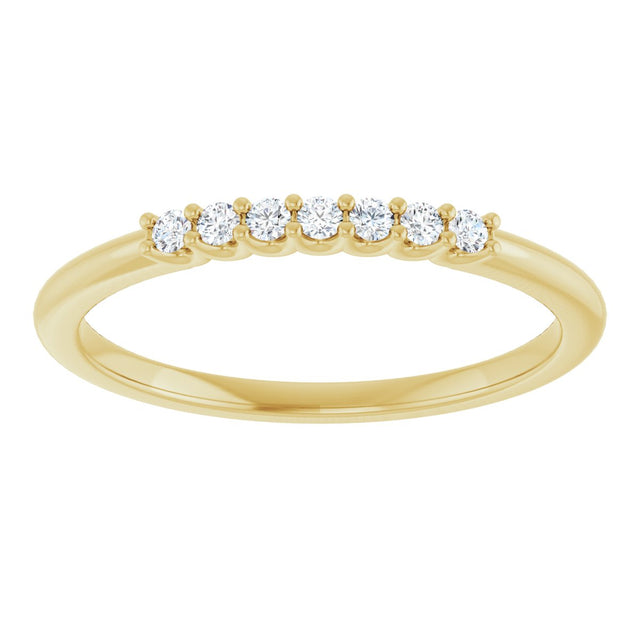14K Gold Round Lab-Grown Diamond U-Prong Seven-Stone Anniversary Band – 1.5 mm Stones - Yellow Gold - view 3