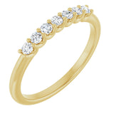 14K Gold Round Lab-Grown Diamond U-Prong Seven-Stone Anniversary Band – 2 mm Stones - Yellow Gold