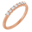 14K Gold Round Lab-Grown Diamond U-Prong Seven-Stone Anniversary Band – 2 mm Stones - Rose Gold