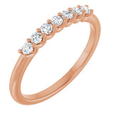 14K Gold Round Natural Diamond U-Prong Seven-Stone Anniversary Band – 2 mm Stones - Rose Gold