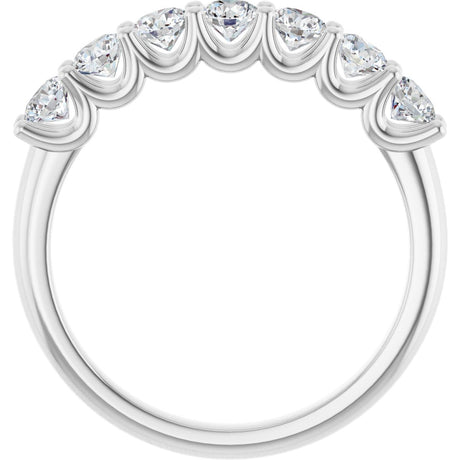 Platinum Round Natural Diamond U-Prong Seven-Stone Anniversary Band – 3.2 mm Stones - view 2