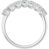 Platinum Round Natural Diamond U-Prong Seven-Stone Anniversary Band – 2.75 mm Stones - view 2
