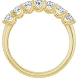 14K Gold Round Natural Diamond U-Prong Seven-Stone Anniversary Band – 2.75 mm Stones - Yellow Gold - view 2
