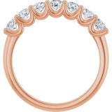 14K Gold Round Lab-Grown Diamond U-Prong Seven-Stone Anniversary Band – 3.2 mm Stones - Rose Gold - view 2