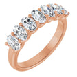 14K Gold Oval Natural Diamond U-Prong Seven-Stone Anniversary Band – 1 1/2–2 1/2 CTW - Rose Gold