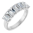 Platinum Emerald Lab-Grown Diamond U-Prong Seven-Stone Anniversary Band – 2 1/6–4 1/5 CTW