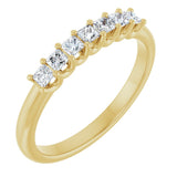 14K Gold Square Lab-Grown Diamond U-Prong Seven-Stone Anniversary Band – 1/6–7/8 CTW - Yellow Gold