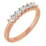 14K Gold Square Natural Diamond U-Prong Seven-Stone Anniversary Band – 1/6–5/8 CTW - Rose Gold