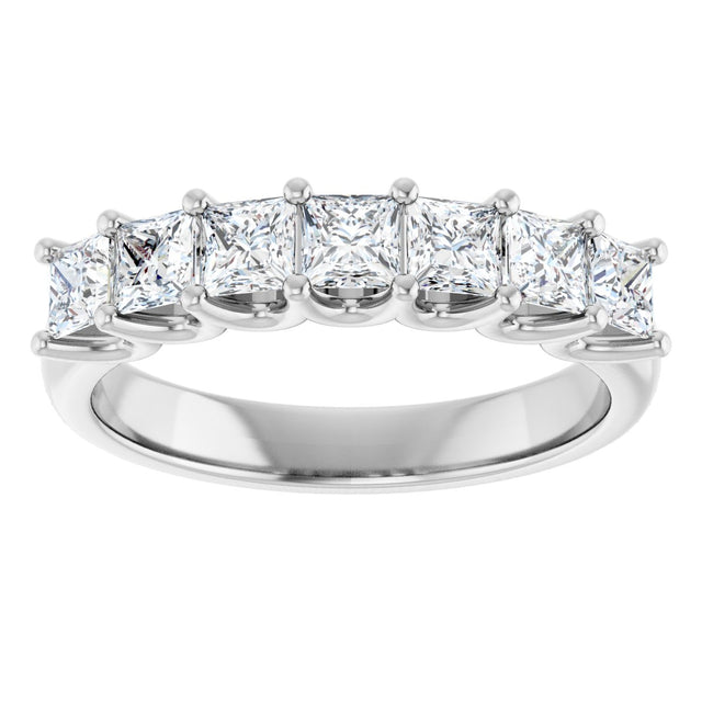 Platinum Square Lab-Grown Diamond U-Prong Seven-Stone Anniversary Band – 1/6–1 3/4 CTW - view 3