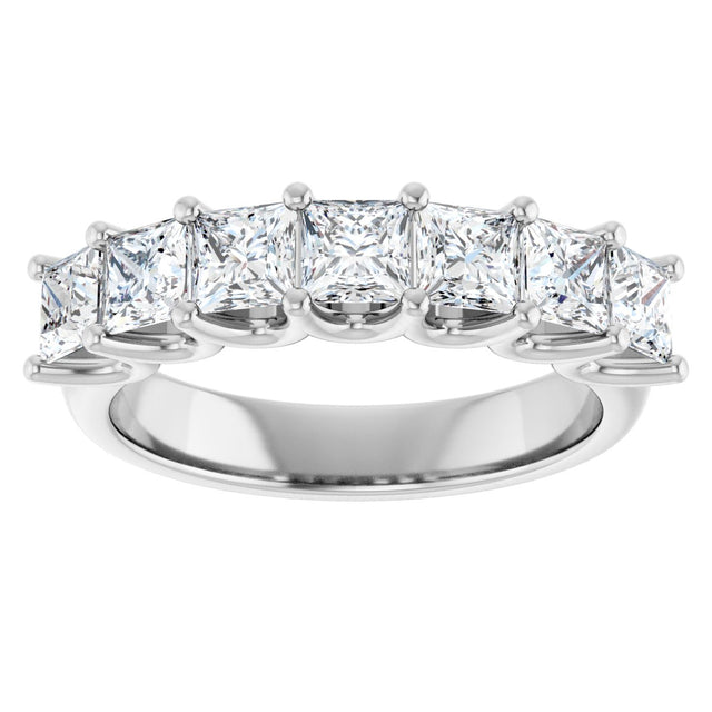 Platinum Square Lab-Grown Diamond U-Prong Seven-Stone Anniversary Band – 1/6–1 3/4 CTW - view 3